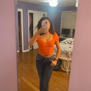NWOT orange H&M corset top